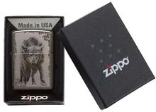 Load image into Gallery viewer, Zippo Lighter - Distressed Wolf Design
